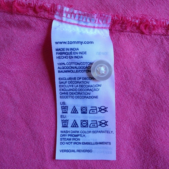 Tommy Hilfiger Shirt Lt Orange Chambray Long Sleev - Picture 4 of 7